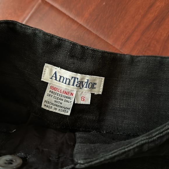 Vintage Ann Taylor 100% Linen Black trouser size S - Picture 2 of 7